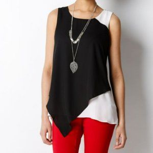 Black & White ASYMMETRICAL HEM BLOUSE